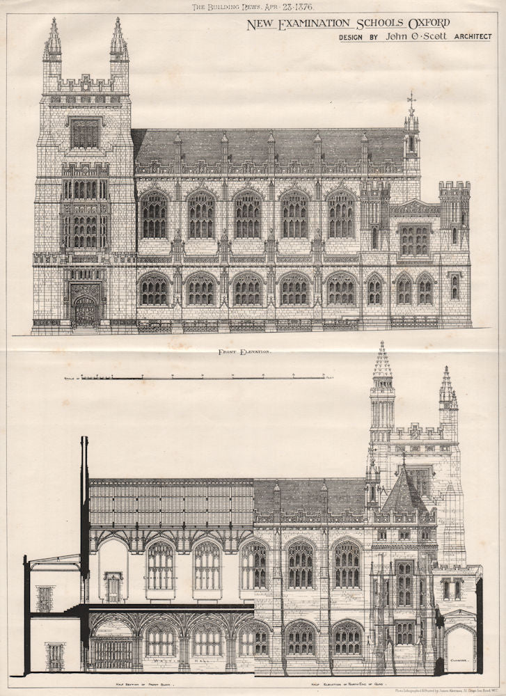 New Examination School, Oxford; Design by John O. Scott Archt. Oxfordshire 1876